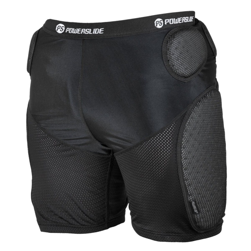 Black Powerslide Standard Protective Shorts | 94026-WVQP