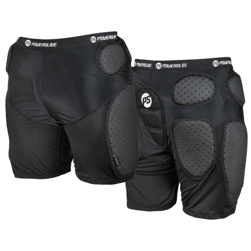 Black Powerslide Standard Protective Shorts | 94026-WVQP